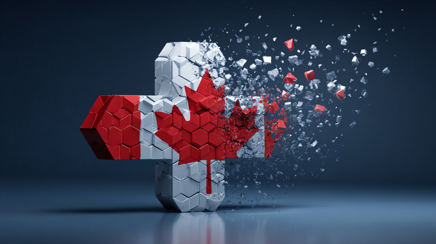 Deteriorating Canadian healthcare symbol